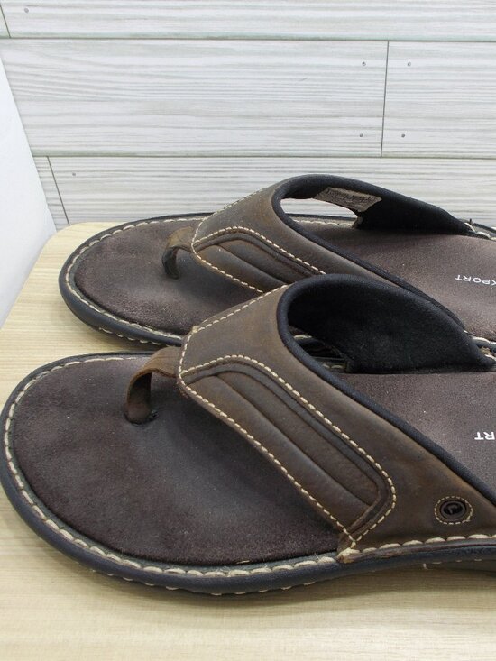 Rockport Other - Rockport Men's Brown Leather Sandals Slip-On Comfort K57223 Size 10